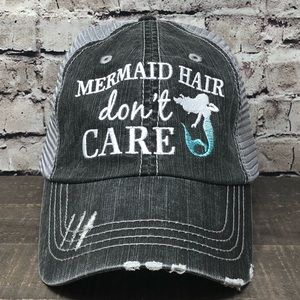 "Mermaid Hair Don’t Care" Embroidered Cap